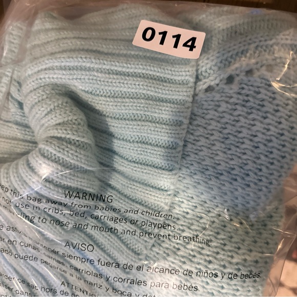 Talbots chunky Turtle Neck Sweater Lambswool blend in light bluish green Sz Sm - Picture 7 of 8